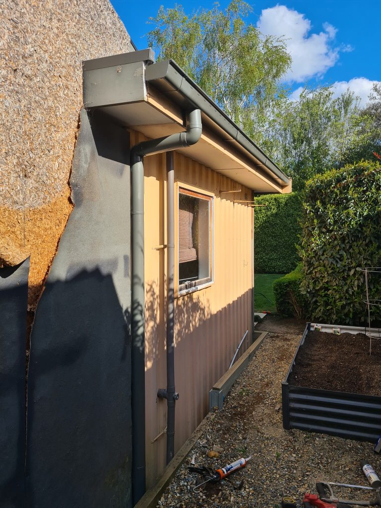 Gutter and downpipe installation